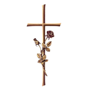 Cross Kursiva with roses